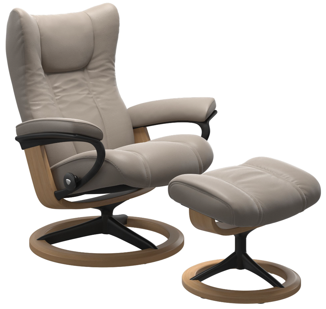 Ekornes Stressless Wing Large Signature Matte Black *Quick Ship