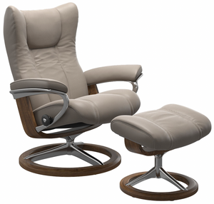 Ekornes Stressless Wing Medium Signature Polished Aluminum *Quick Ship*