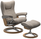 Ekornes Stressless Wing Medium Signature Polished Aluminum *Quick Ship*