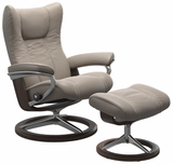 Ekornes Stressless Wing Medium Signature Polished Aluminum *Quick Ship*