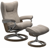 Ekornes Stressless Wing Medium Signature Polished Aluminum *Quick Ship*