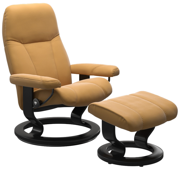 Ekornes Stressless Consul Medium Classic Recliner with Ottoman Ekornes Stressless Consul Medium Classic Recliner with Ottoman