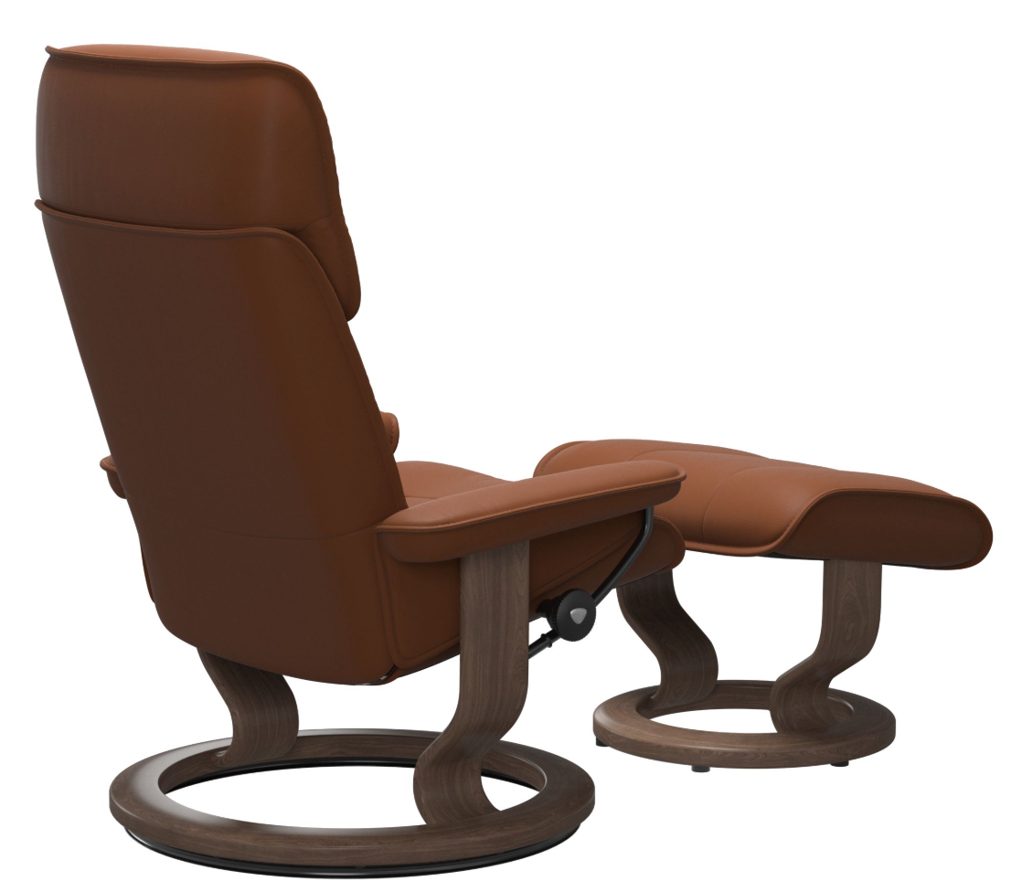 Ekornes Stressless Admiral Medium Classic Recliner with Ottoman