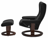 Ekornes Stressless Wing Large Classic Recliner with Ottoman