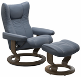 Ekornes Stressless Wing Large Classic Recliner with Ottoman