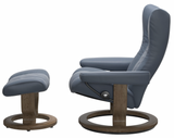 Ekornes Stressless Wing Large Classic Recliner with Ottoman