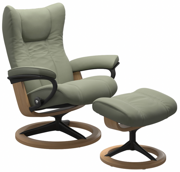 Ekornes Stressless Wing Small Signature Recliner with Ottoman