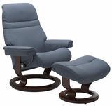Ekornes Stressless Sunrise Small Classic New Sit Recliner with Ottoman