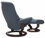 Ekornes Stressless Sunrise Small Classic New Sit Recliner with Ottoman