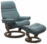 Ekornes Stressless Sunrise Medium Classic New Sit Recliner with Ottoman