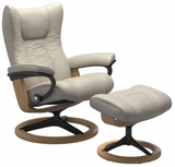 Ekornes Stressless Wing Medium Signature Matte Black Velaro Leather *Quick Ship*