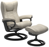 Ekornes Stressless Wing Small Signature Matte Black Velaro Leather *Quick Ship*