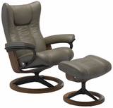 Ekornes Stressless Wing Medium Signature Matte Black Velaro Leather *Quick Ship*
