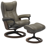 Ekornes Stressless Wing Medium Signature Matte Black Velaro Leather *Quick Ship*