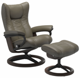Ekornes Stressless Wing Small Signature Matte Black Velaro Leather *Quick Ship*