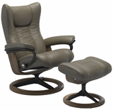 Ekornes Stressless Wing Medium Signature Matte Black Velaro Leather *Quick Ship*