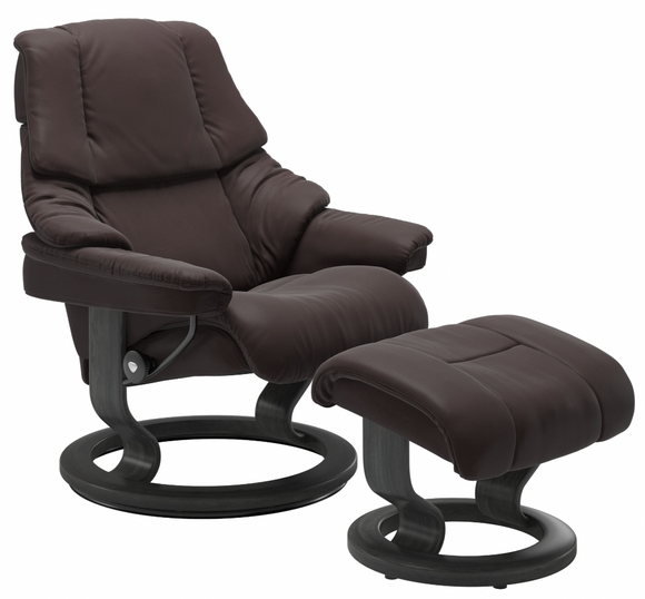 Ekornes Stressless Reno Medium Classic Recliner with Ottoman