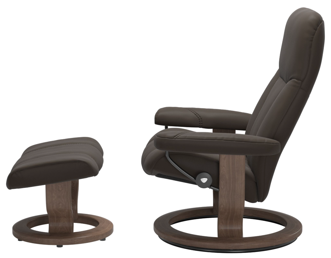 Ekornes Stressless Consul Large Classic Recliner with Ottoman