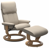 Ekornes Stressless Admiral Large Classic Recliner with Ottoman