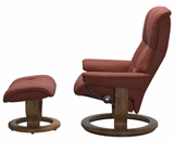 Ekornes Stressless Mayfair Medium Classic Paloma Leather Recliner with Ottoman