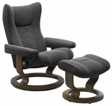 Gray recliner chair with matching ottoman 