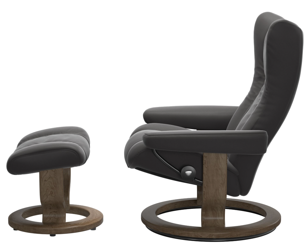 EKORNES コンフォートチェア Ekornes Stressless Wing Medium Classic Recliner with Ottoman