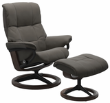 Gray recliner chair with ottoman 