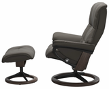Gray recliner chair with ottoman 