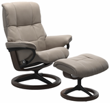 grey leather recliner chair with ottoman 