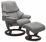 Ekornes Stressless Reno Large Classic New Sit Recliner with Ottoman