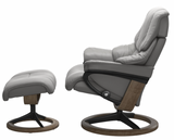 Ekornes Stressless Reno Small Signature New Sit Recliner with Ottoman