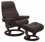 Ekornes Stressless Sunrise Large Classic New Sit Recliner with Ottoman