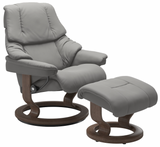 Ekornes Stressless Reno Large Classic New Sit Recliner with Ottoman