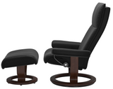 Ekornes Stressless Aura Medium Classic Recliner with Ottoman