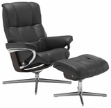 Ekornes Stressless Mayfair Medium Cross Chair Recliner With Ottoman