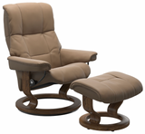 Ekornes Stressless Mayfair Small Classic Recliner with Ottoman