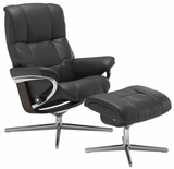 Ekornes Stressless Mayfair Small Cross Chair Recliner With Ottoman