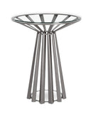 Elite Modern Corona End Table in Glass and Mist Metal