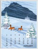 The 2022 Linnea Poster Calendar With Art By: Johanna Riley  Twelve 11x14" posters to hang on the wall... One for each month... Art for each month!    JANUARY:  Cool winter nights bring out the furry to frolic in the moonlight on the crust of the snow. JANUARY:  Cool winter nights bring out the furry to frolic in the moonlight on the crust of the snow.