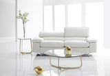 Bellini Blake End Table in Champagne Plated Gold Base and Glass Top