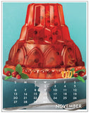 The 2022 Linnea Poster Calendar With Art By: Johanna Riley  Twelve 11x14" posters to hang on the wall... One for each month... Art for each month! NOVEMBER:  Enhance the holidays with a molded gelatin desserts! A cranberry mold dresses up a festive Thanksgiving table. Wiggly, wobbly fun.