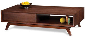 BDI 1441 Retro Inspired Eras Coffee Table in Chocolate Stained Walnut