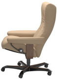 Ekornes Stressless Wing Office Chair Office Chair Medium: Walnut Wood; Beige Leather