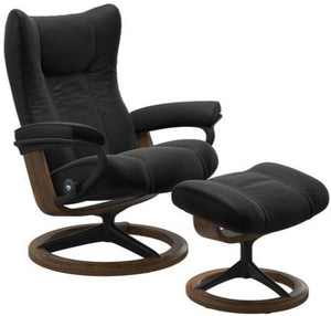 Ekornes Stressless Wing Large Signature Recliner with Ottoman