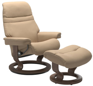 Ekornes Stressless Sunrise Medium Classic Old Sit Recliner with Ottoman