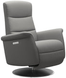 Ekornes Stressless Mike Large Power Recliner Large: Moon Steel Base; Silver Grey Paloma Leather