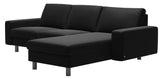 Ekornes Stressless E200 Sectional in Black Paloma Leather and Steel Legs