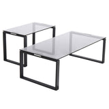 Actona Katrine Coffee Table with a Smoke Glass Top and Black Metal Base