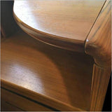 Sun Cabinet's Nightstand For Left Side With Graceful Curved Top & Drawers in Teak