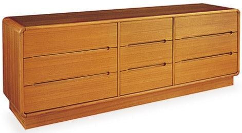 Sun Cabinet 815010 Triple Dresser with Soft Curves in Teak
